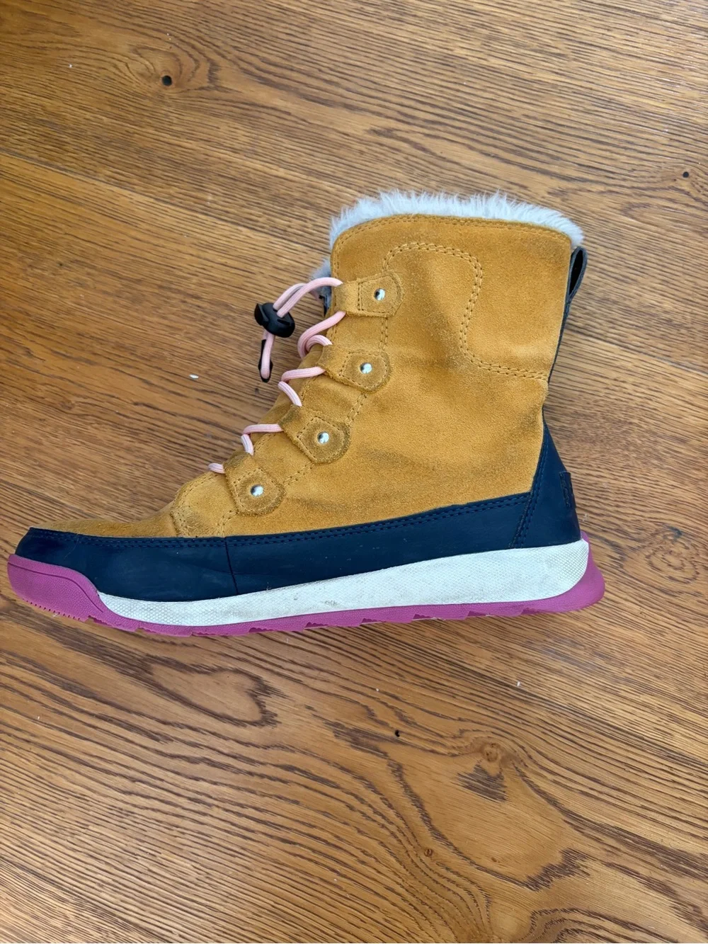 Girls' Sorel Winter Boots Explorer Faux-Fur Collar Size 7 / Women 8.5